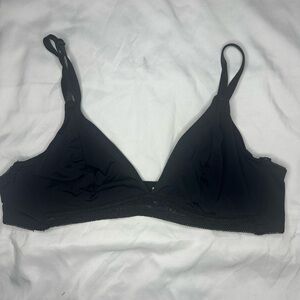 Black Wireless Triangle Bralette - Women Intimates